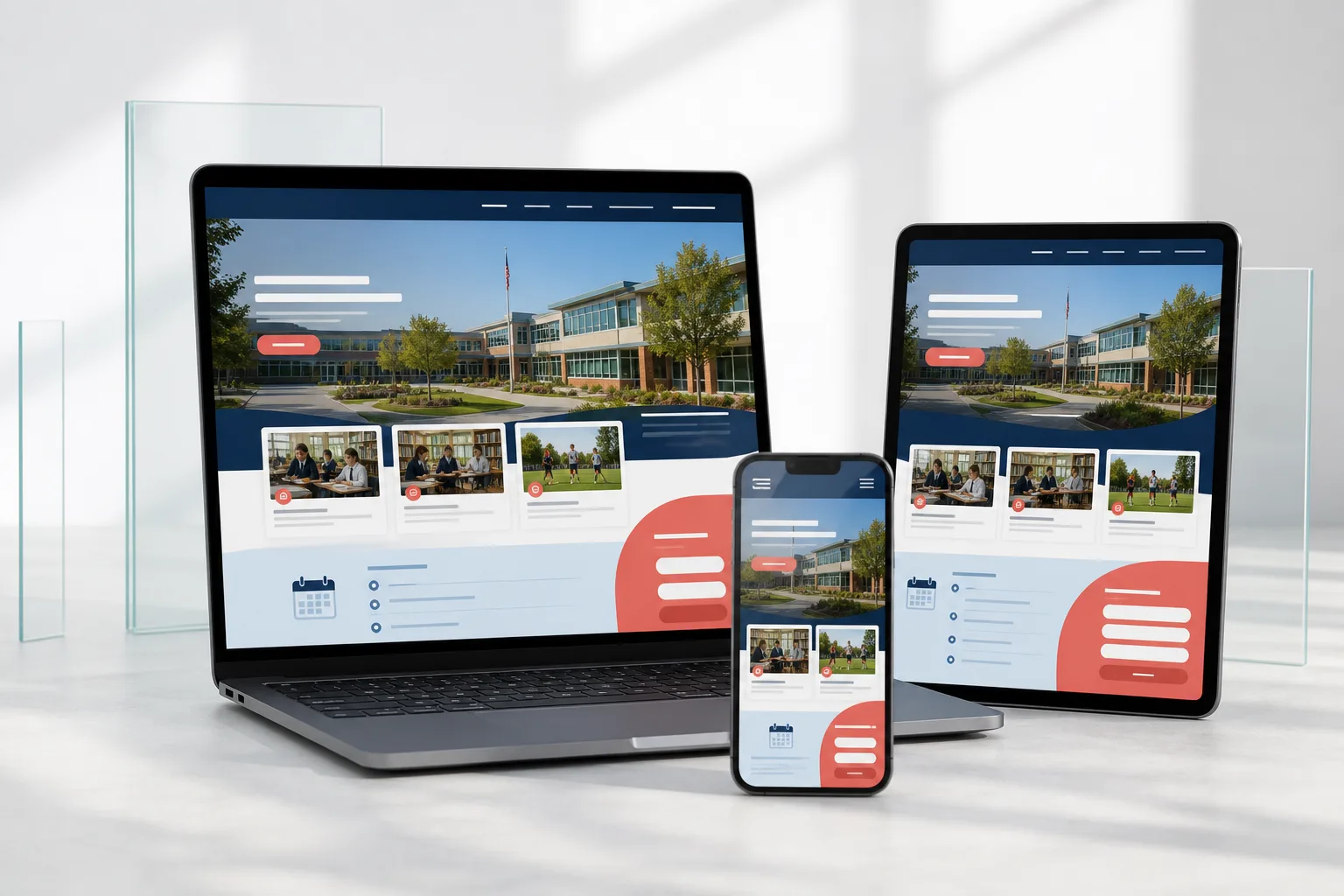 Ejemplo de un sitio web escolar adaptable a computador, tableta y celular